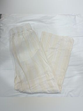 Cream Striped Flowy Thin Wide-Leg Pants - Tilly’s New With Tags